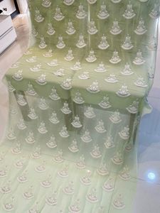 Dress Material Light Green Embroidered