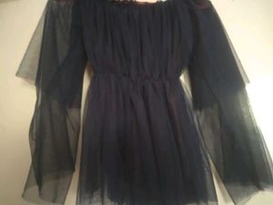 Party Wear Top In Navy Blue Colour