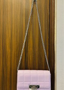 Lilac Quilted Crossbody Bag