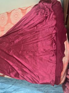 Elegant Maroon Satin Maxi Dress