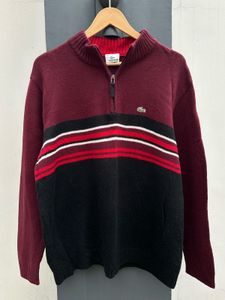 Lacoste Striped Half-Zip Sweater