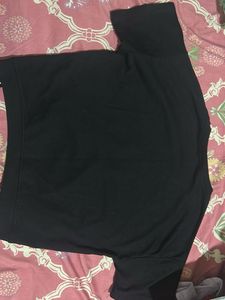 Black Crop Top with Lace-up Detail