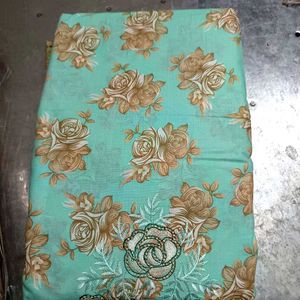 Butter Print Embroidered Dress Material Set