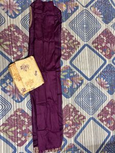 purple unstitched suit with Dupatta