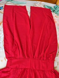 Vibrant Red Wide Leg Jumpsuit