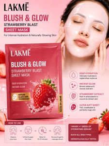 2 Lakme Blush Glow Strawberry Blast Sheet Mask