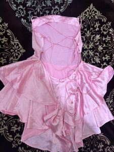 Chic Pink Ruffled Mini Dress