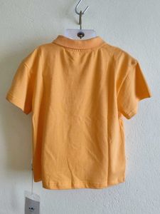 Cute Orange Polo Shirt with Cactus Graphic