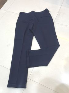 Classic Navy Blue Gurkha Pleated Trousers