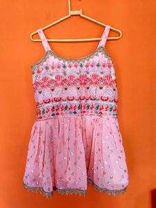Stunning Pink Embroidered Sharara Set