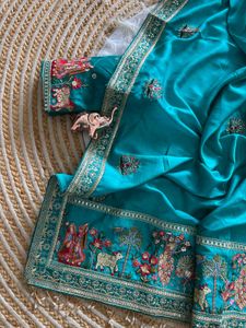 Embroidered Teal Lehenga Choli Set