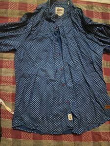 Men's Blue Printed Shirt