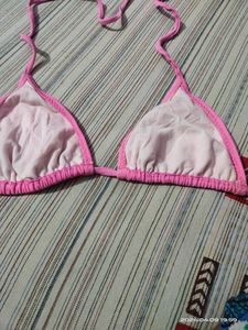 Pink Beaded Bikini Top
