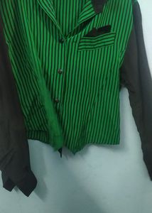 Green Crop Shirt