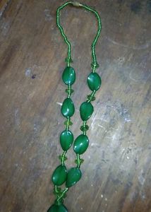 Green Crystal Pearls &amp;Beads Necklace