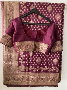 Elegant Purple Banarasi Silk Saree