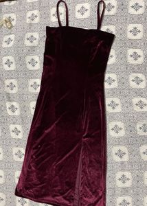 Burgundy Velvet Mini Dress