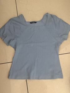 Stylish Blue Square Neck Top