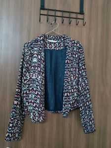 Abstract Print Blazer Jacket