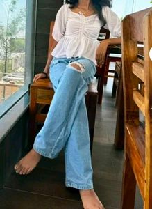 Chic White Peplum Top