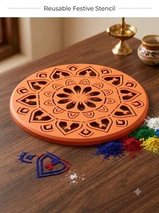 Premium Rangoli Colors Set with Reusable