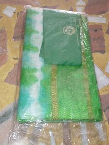 Beautiful Green Saree with Tie-Dye Print