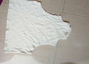 Cream Ribbed Sleeveless Top