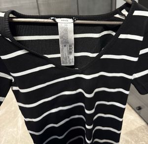 Striped V-Neck Crop Top