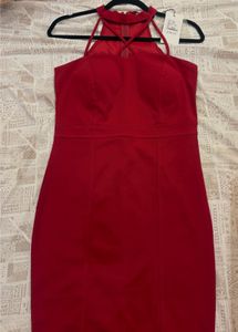 Red Halter Neck Bodycon Dress