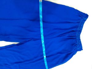 Blue Palazzo Pants with Tie Waist