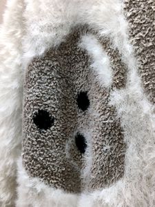 Imported women's V-neck fuzzy knit cardigan/sweate