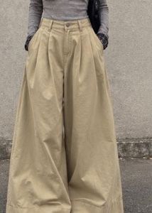 Wide Leg Beige Trousers