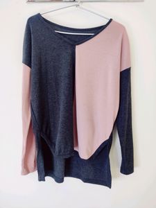 Hight N Low Full Arm Knitted Top