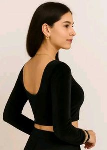 Black Velvet Full Sleeve Stretchable Blouse 💫