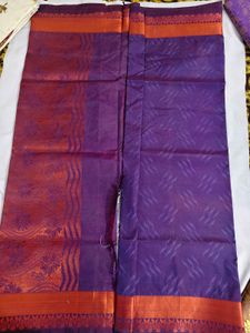 Vibrant Purple & Orange Saree