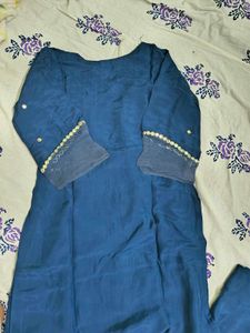 Elegant Navy Blue Embroidered Coord set