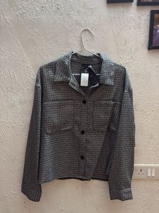 Rareism tweed jacket cum shirt