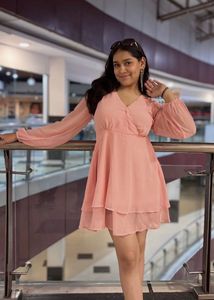Chic Pink Ruffled Mini Dress