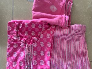 Pink Cotton Salwar Kameez Suit💕
