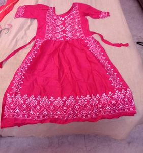 Pink Embroidered Dress