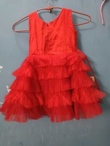 Heavy Frill Frock Party Wear