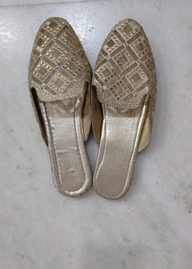 Embellished Gold  lady's flats