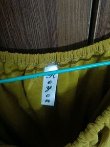 Stylish Mustard Ruffled Off-Shoulder Top