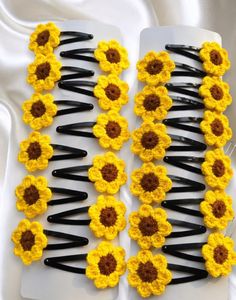 Sunflower Hair Clips Set