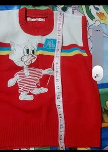 Cartoon Sleeveless sweater woolen kids