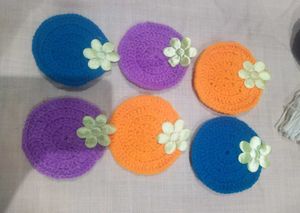 Pretty Crochet Coaster Set Of 6