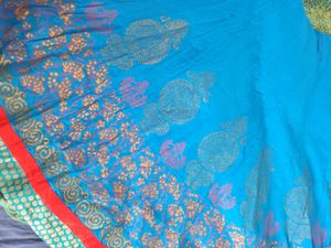 Vibrant Blue Embroidered Kurti