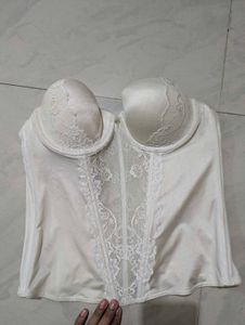 Women's White Lace Corset Top