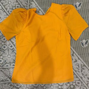 Yellow Puff Sleeve Top