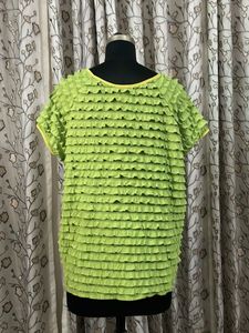 Chic Lime Green Ruffled Top